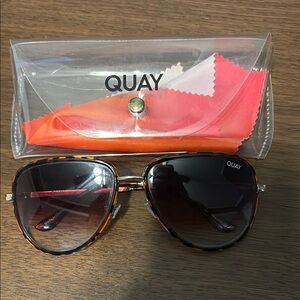 Quay Tortoise Shell Aviator Sunglasses